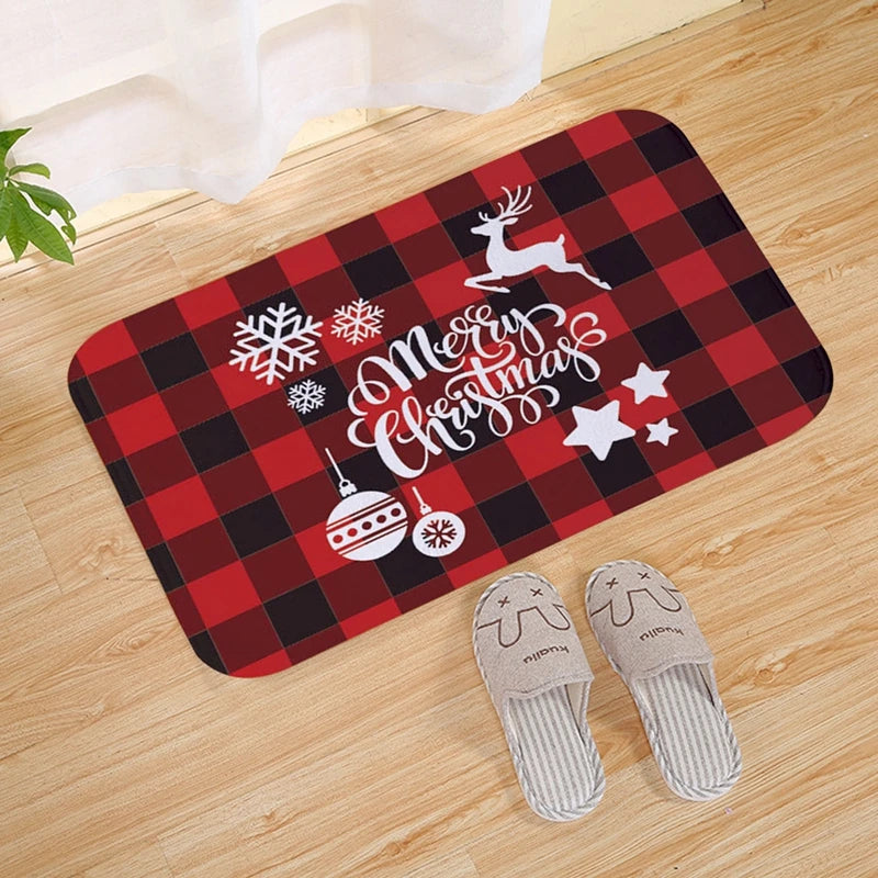 Merry Christmas Decorations for Home Elk Doormat Navidad Ornament New Year 2024 Gifts Xmas Party Decor Natal Noel 2023 Rug Mat