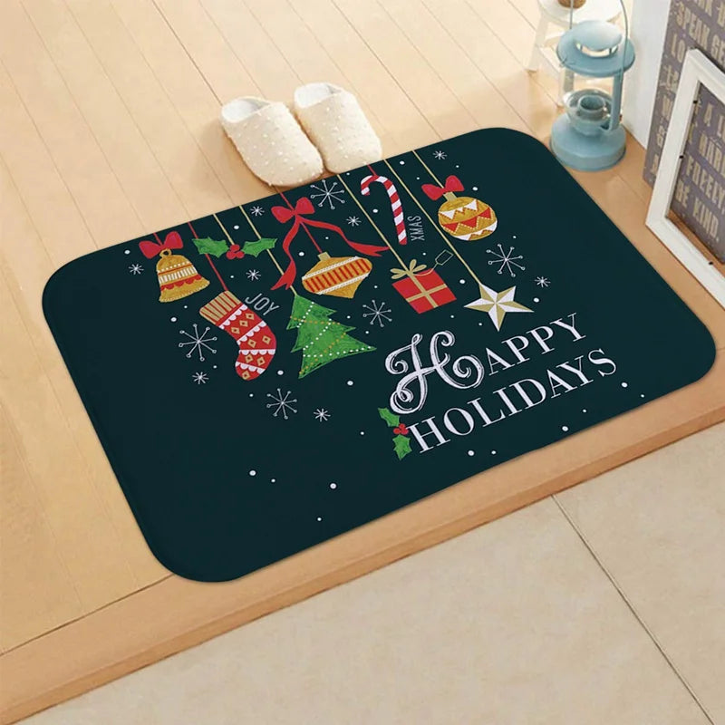 Merry Christmas Decorations for Home Elk Doormat Navidad Ornament New Year 2024 Gifts Xmas Party Decor Natal Noel 2023 Rug Mat