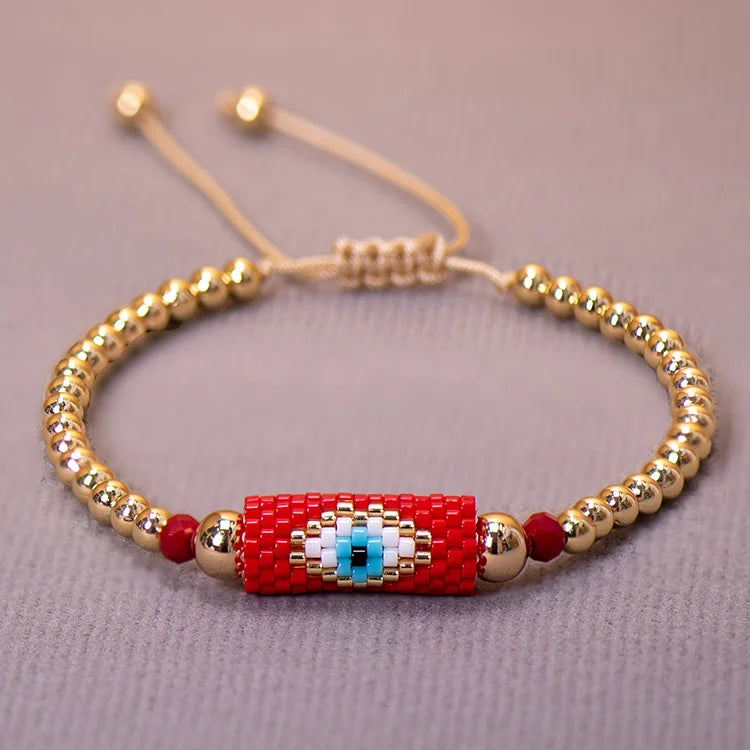 Woven Evil Eye Bracelet Handmade Bohemian Bead Ladies Boho Style Summer Pink For Women Fashion Jewelry Men Ibiza Personalized Braided Rvs Colored Thread Aesthetic Lgbt Turkish Lucky Protection Against Gift