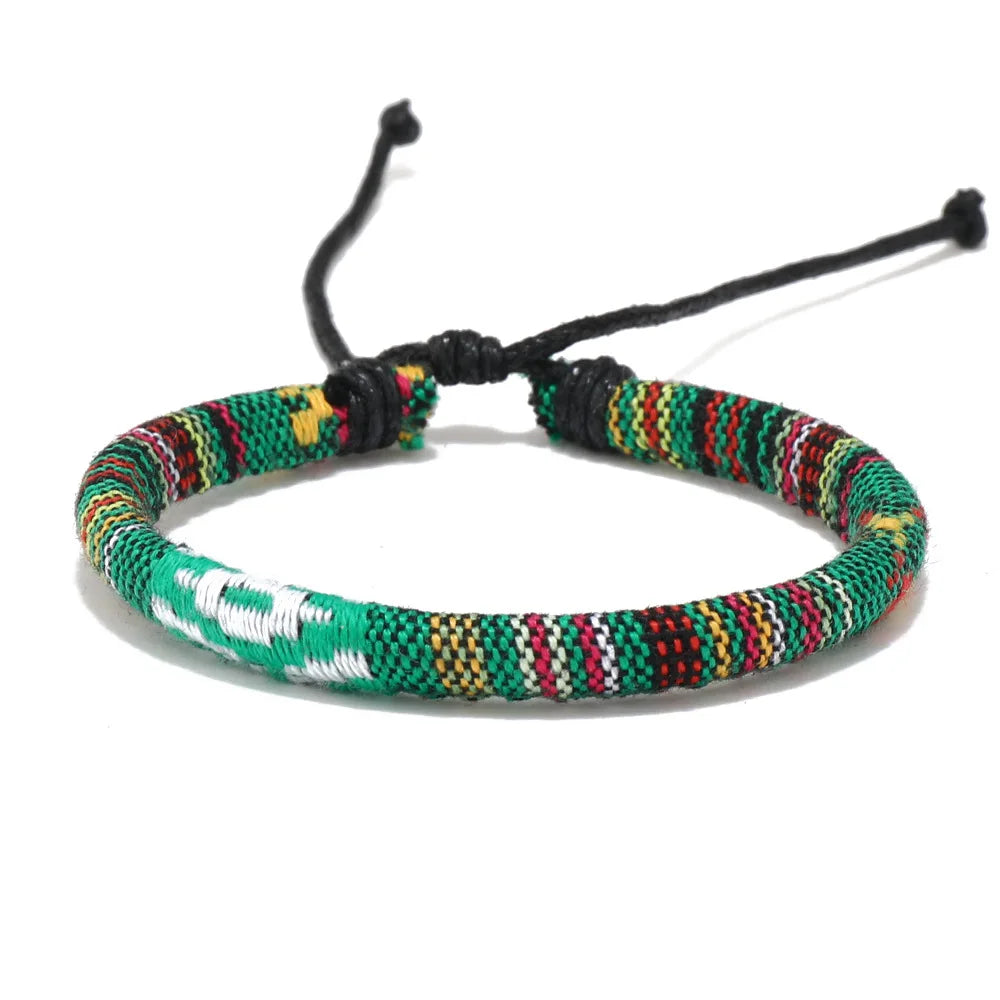 Nepal Ethnic Bohemia Rope Bracelet Men Women Fabric Fil Tissu Bracelet For Men Wristbands Pulseras Hilo Tela Hombre