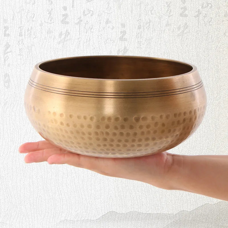 Nepal handmade Tibet Buddha sound bowl Yoga Meditation Chanting Bowl Brass Chime Handicraft music therapy Tibetan Singing Bowl