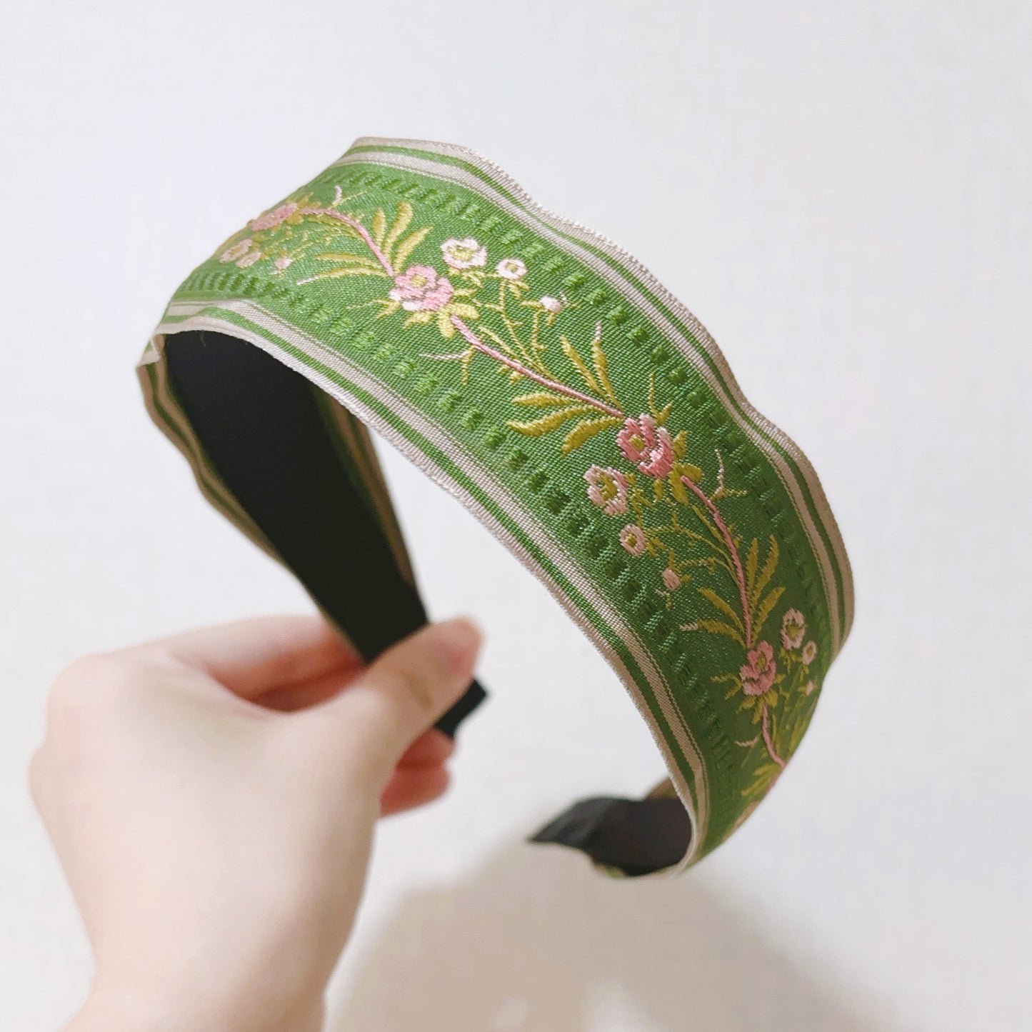 Ethnic Style Embroidery Headband, Retro Hair Accessories, Knotted in The Middle, Wide Edge Headband
