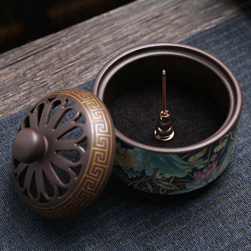 Antique Cloisonne Incense Burner Handicraft Ornament Creative Home Indoor Incense Enamel Color Burner