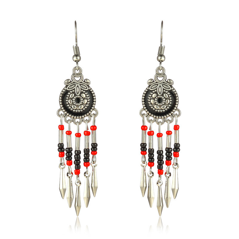 Creative Small Alloy Short Tassel Earrings for Women's Multi layer Rice Ball Earrings Jewelry