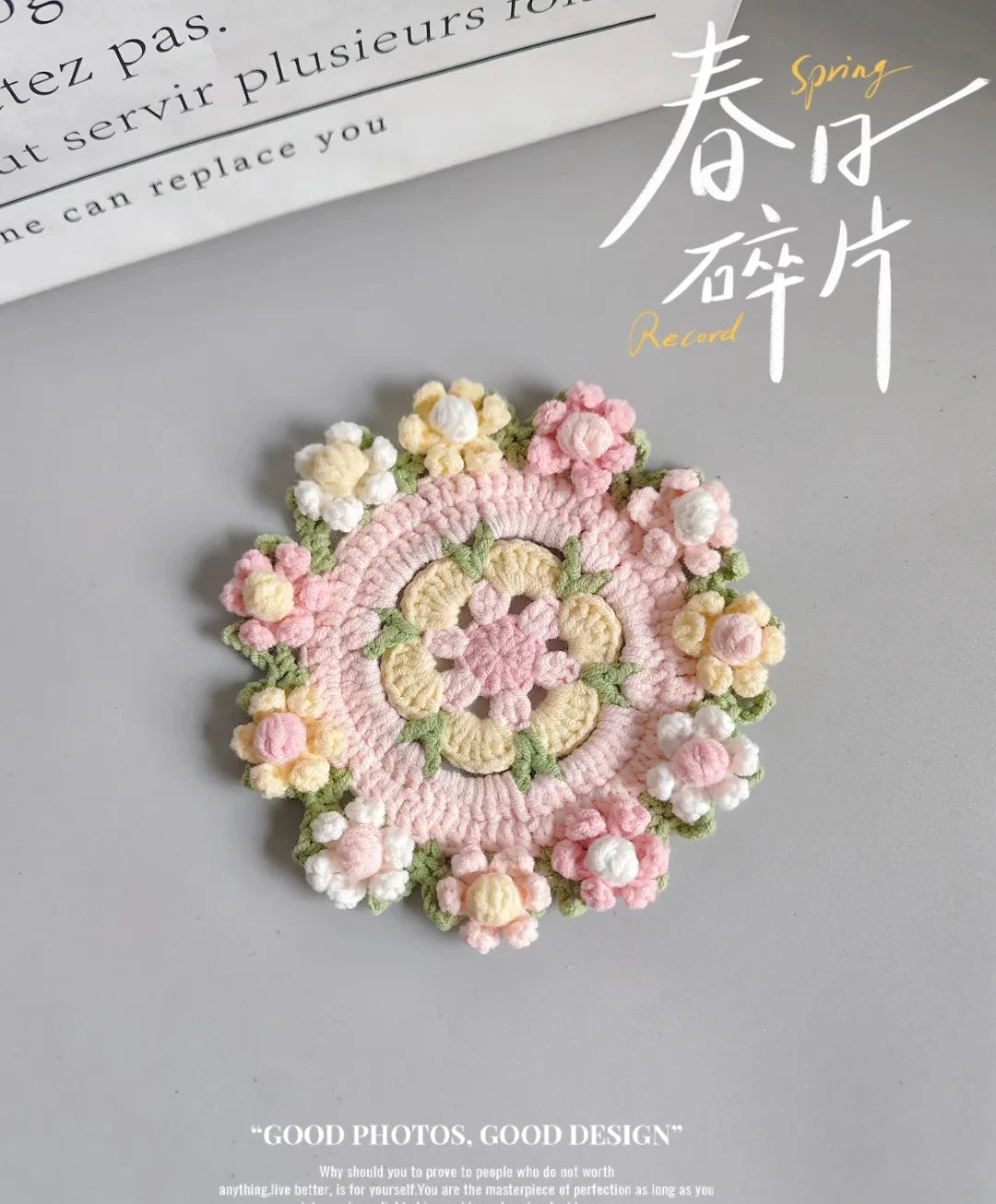 Hand-crocheted Small Daisy Coasters, Anti-scalding and Heat-insulating Cushions, Wool Coasters, Gifts for Girlfriends, Flower Slices in Large Quantities - emogogo