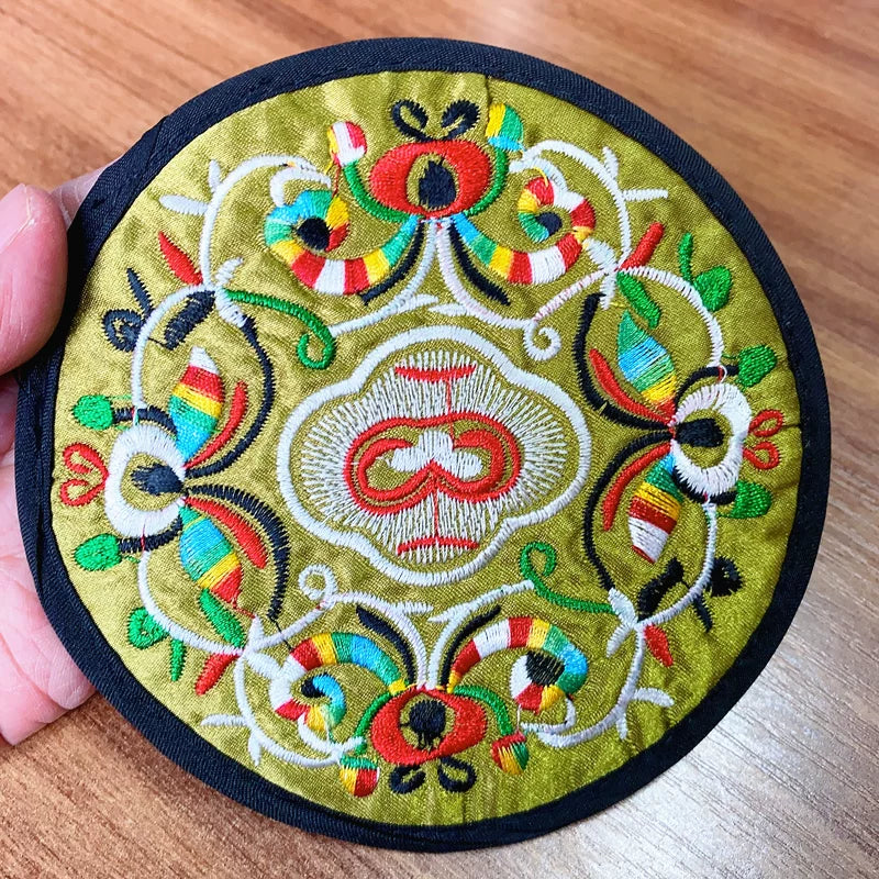 Ethnic Style Embroidery Coaster Characteristics Handicrafts Small Gifts