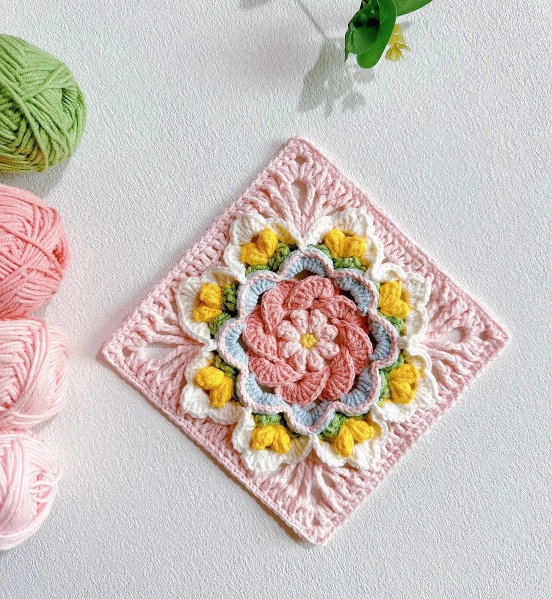 Hand-crocheted Small Daisy Coasters, Anti-scalding and Heat-insulating Cushions, Wool Coasters, Gifts for Girlfriends, Flower Slices in Large Quantities - emogogo