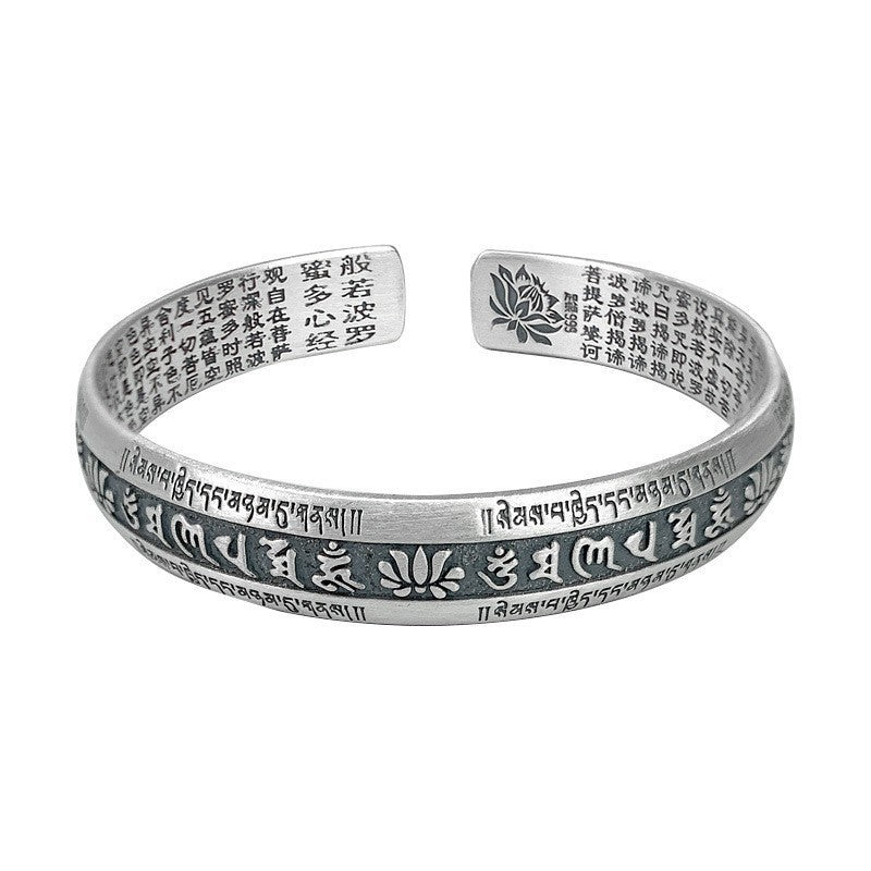 National Tide Prajnaparamita Heart Sutra Opening Bracelet Six-character Mantra Heart Sutra Bracelet for Men and Women