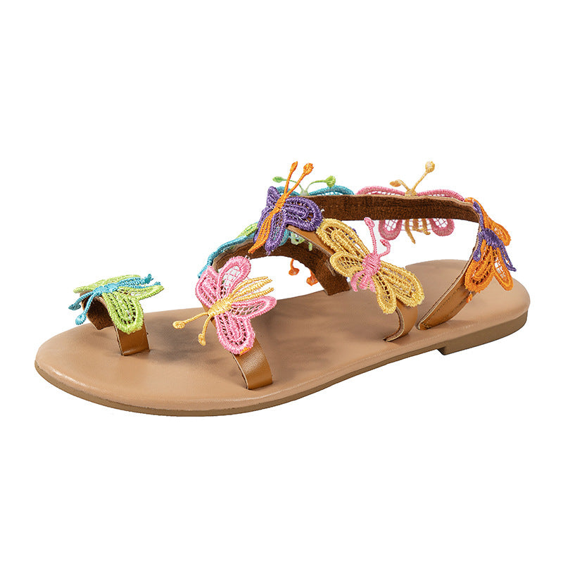 New Toe Set Colorful Holiday Light Butterfly Large Beach Shoes Sandals