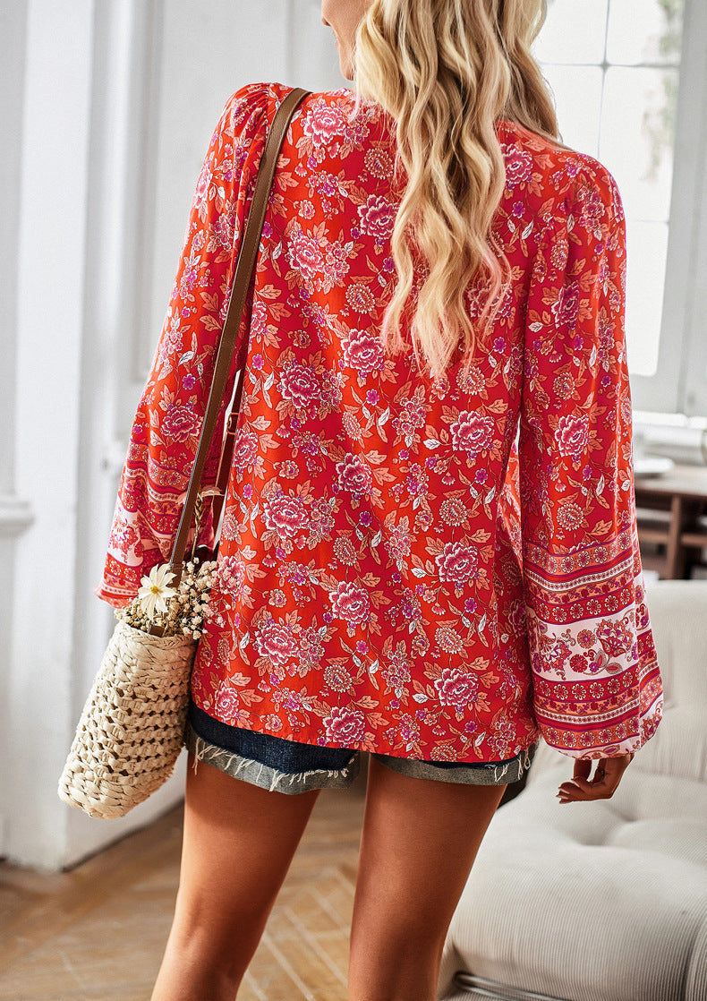 Autumn Style Commuter Print Long Sleeve Shirt