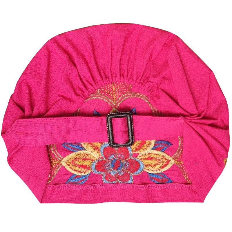 Ethnic Style Embroidered Headscarf Hat Single-layer Small Hat Thin Headgear Hat