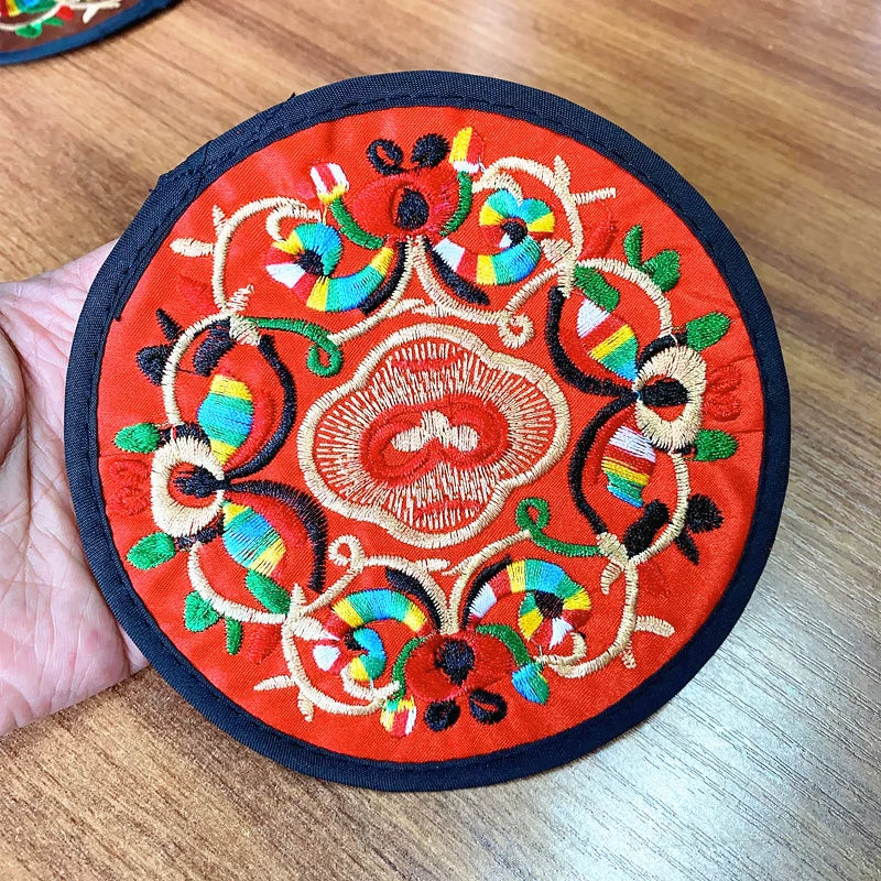 Ethnic Style Embroidery Coaster Characteristics Handicrafts Small Gifts