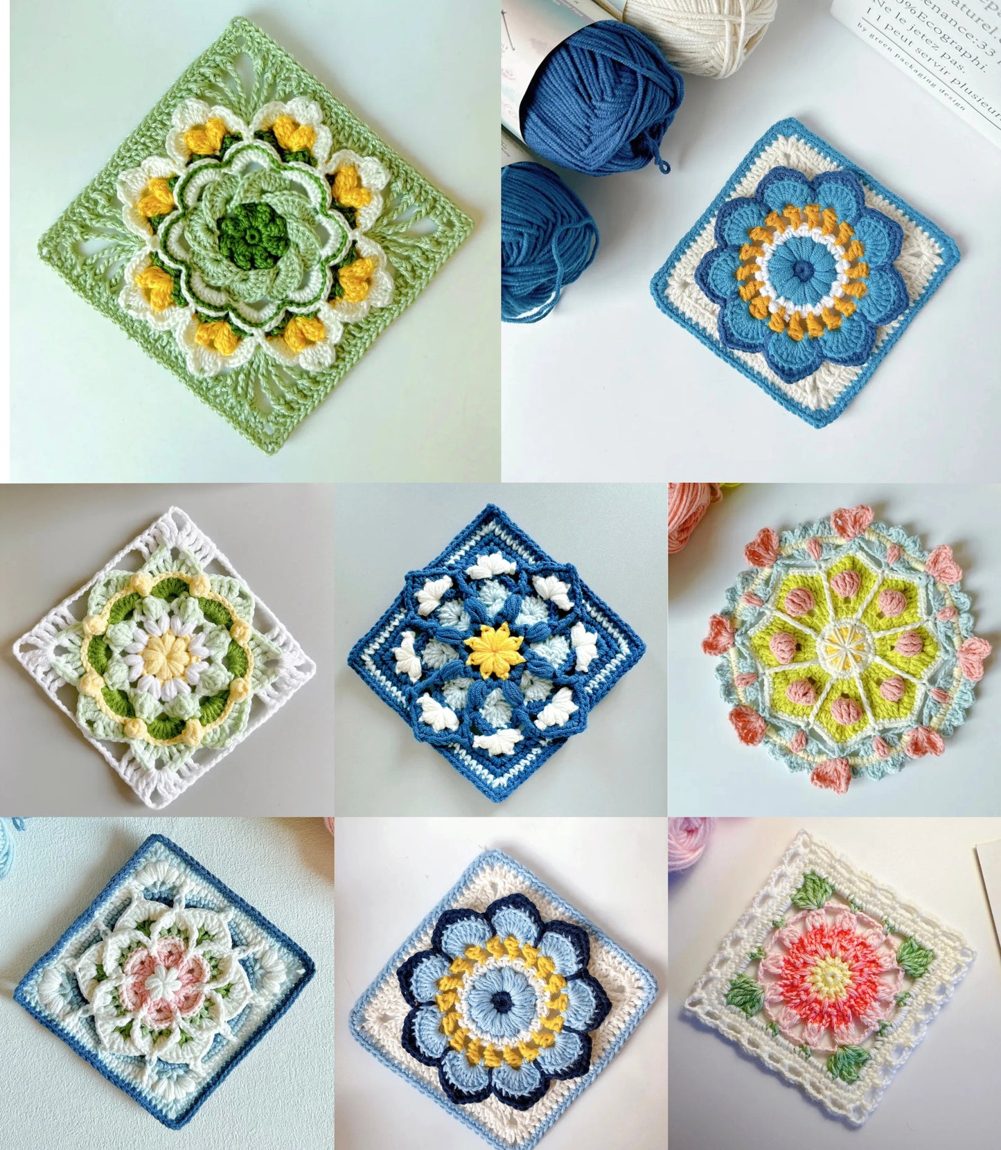 Hand-crocheted Small Daisy Coasters, Anti-scalding and Heat-insulating Cushions, Wool Coasters, Gifts for Girlfriends, Flower Slices in Large Quantities - emogogo