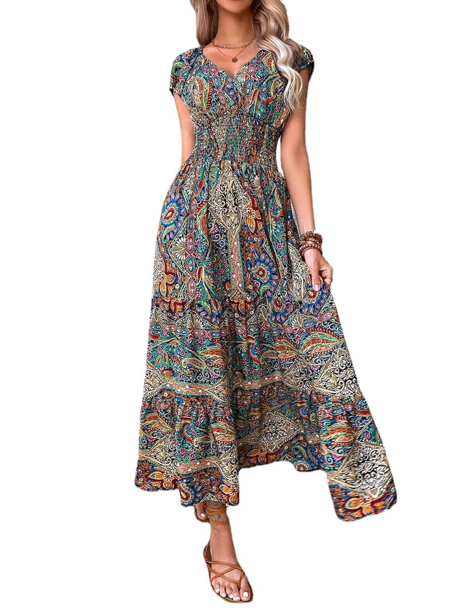 New Temperament Fashion High Waist Bohemian Dress