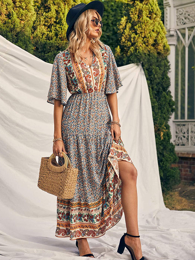 Summer Women's Bohemian Dress Beach Resort Maxi Dress