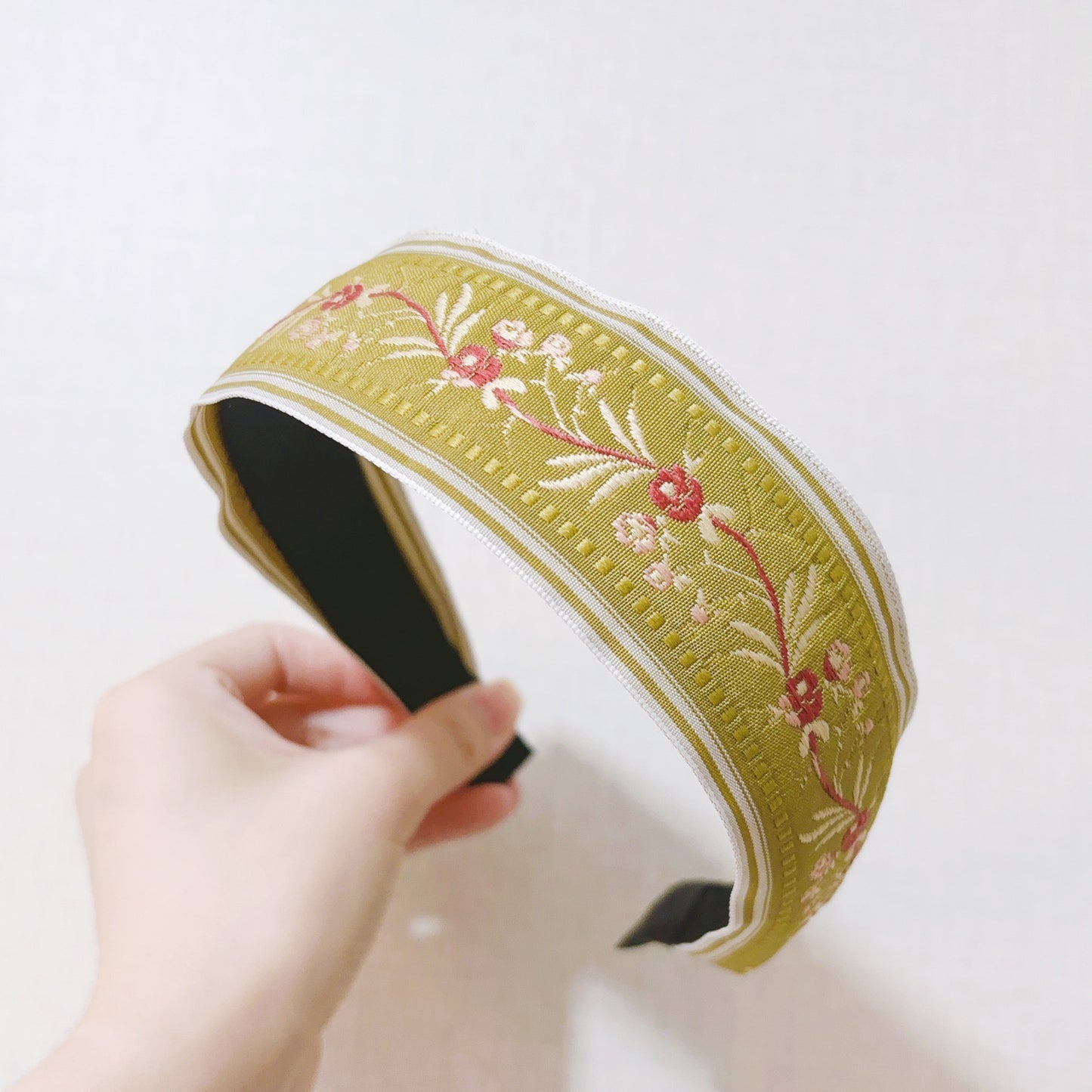 Ethnic Style Embroidery Headband, Retro Hair Accessories, Knotted in The Middle, Wide Edge Headband