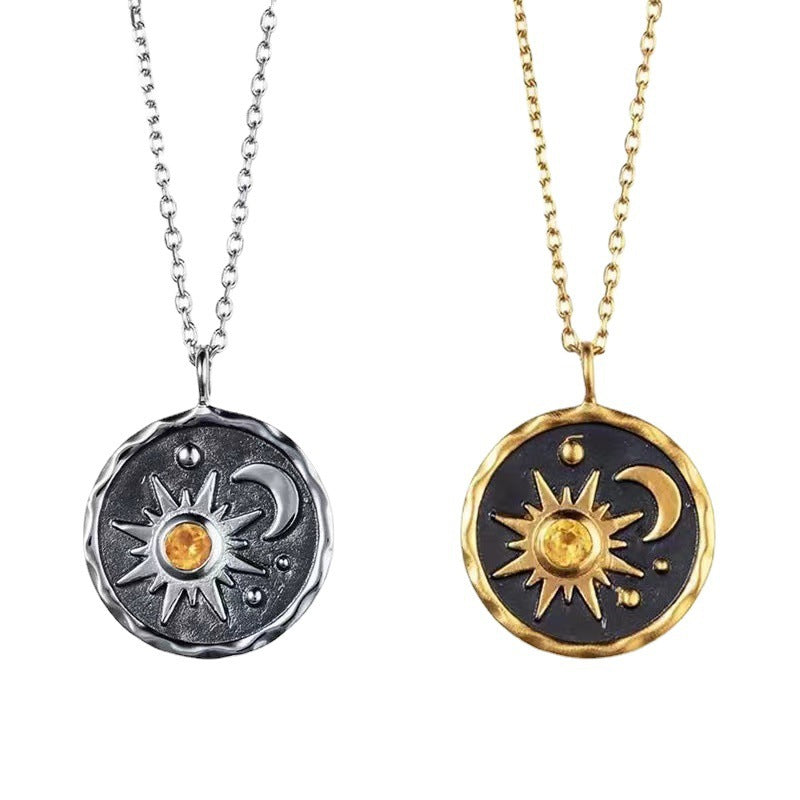 Bohemian Vintage Sun Moon Fashion Earrings Earrings Necklace Set