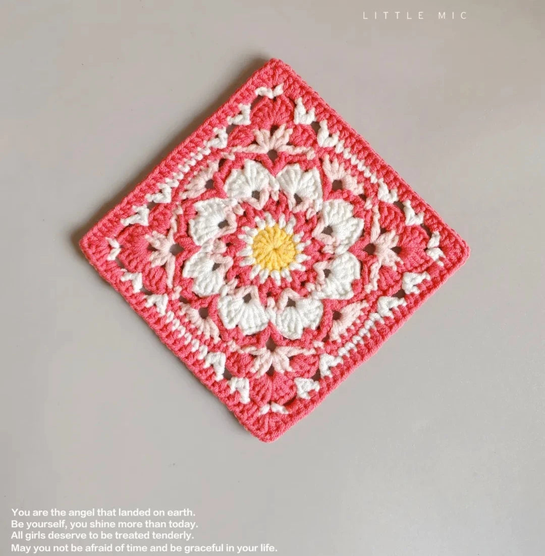 Hand-crocheted Small Daisy Coasters, Anti-scalding and Heat-insulating Cushions, Wool Coasters, Gifts for Girlfriends, Flower Slices in Large Quantities - emogogo