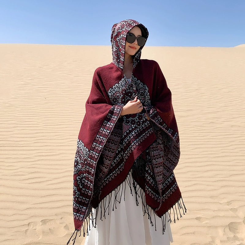 Bohemian Shawl, Exotic Cape Female Fashion Photography Ethnic Style Scarf