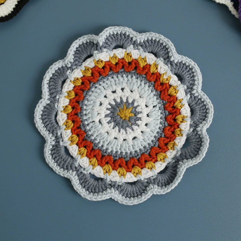 Non-slip Hand-woven Exquisite Large Coaster Sweet Wool Crocheted Vase Mat New Handmade Knitted Flower