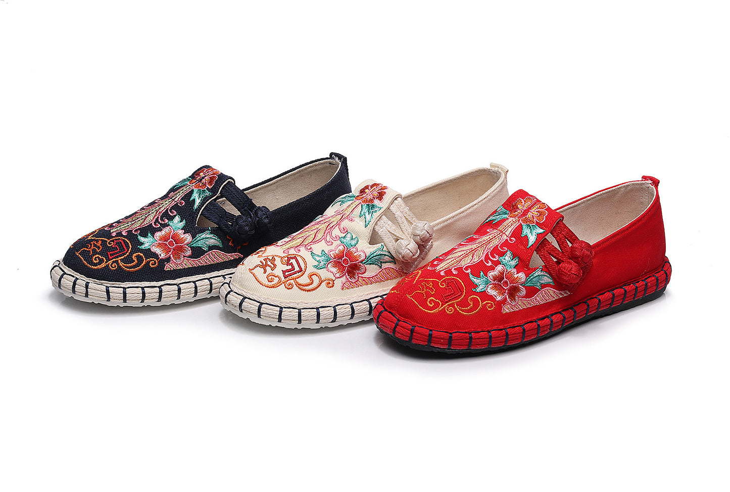 Tibetan Floral Embroidered style Flat Shoes