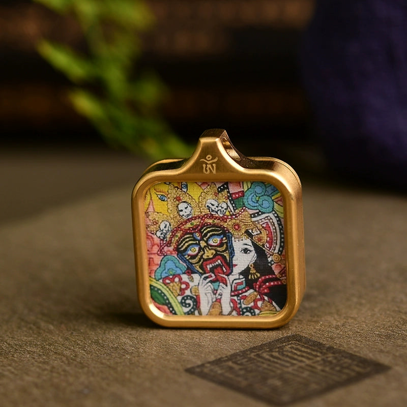 Thangka Painted Zakiram Pendant