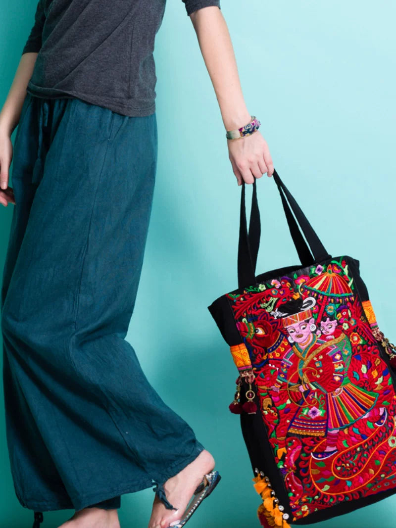 Original Ethnic Style Retro National Tide National Embroidery Shoulder Bag Bag Large Capacity Canvas Women's Bag