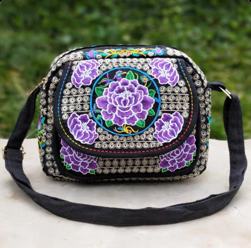 Ethnic Style Single Shoulder Crossbody Embroidery Bag Women's Bag