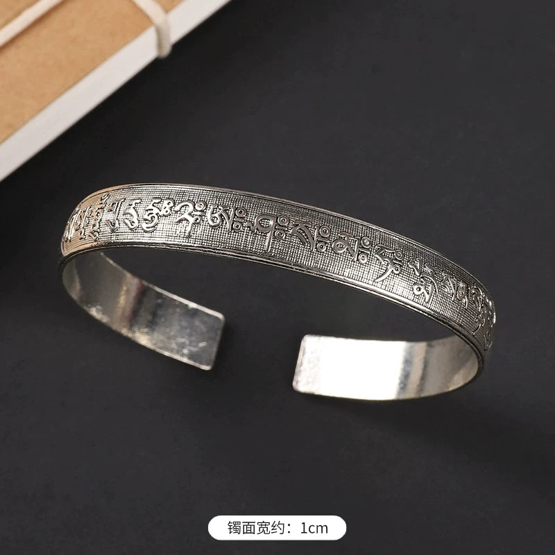 Handmade Miao Silver Old Bracelet Female Ethnic Style Retro Court Chinese Sculpture Ancient Silver Bracelet Personality Exotic Bracelet