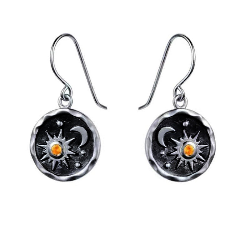 Bohemian Vintage Sun Moon Fashion Earrings Earrings Necklace Set