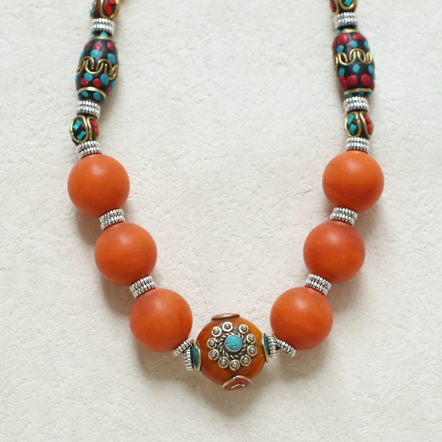 Tibetan Jewelry Nepalese Necklace, Tibetan Beeswax Necklace Original Design Ethnic Style