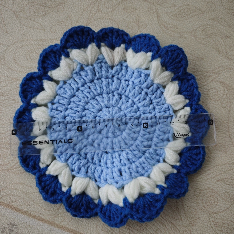 Hand-crocheted Blue Lace Coaster Wool Thermal Insulation Placemat