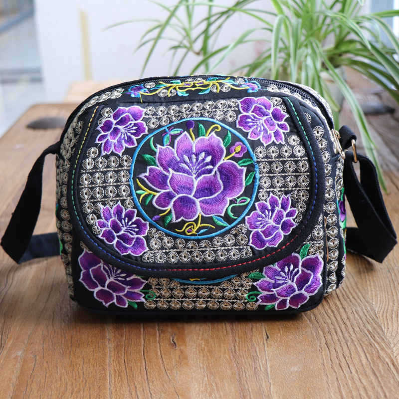 Ethnic Style Single Shoulder Crossbody Embroidery Bag Women's Bag