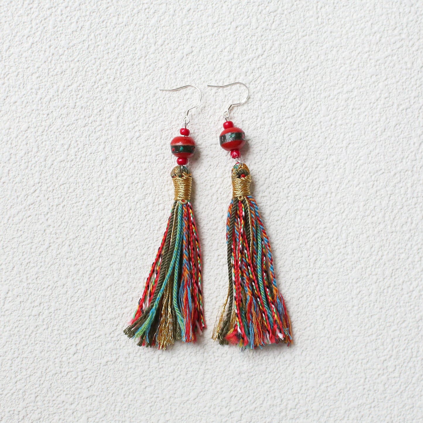 Tibetan Fringed Earrings 925 Sterling Silver Ear Hooks Niche Retro Ethnic Style Jewelry