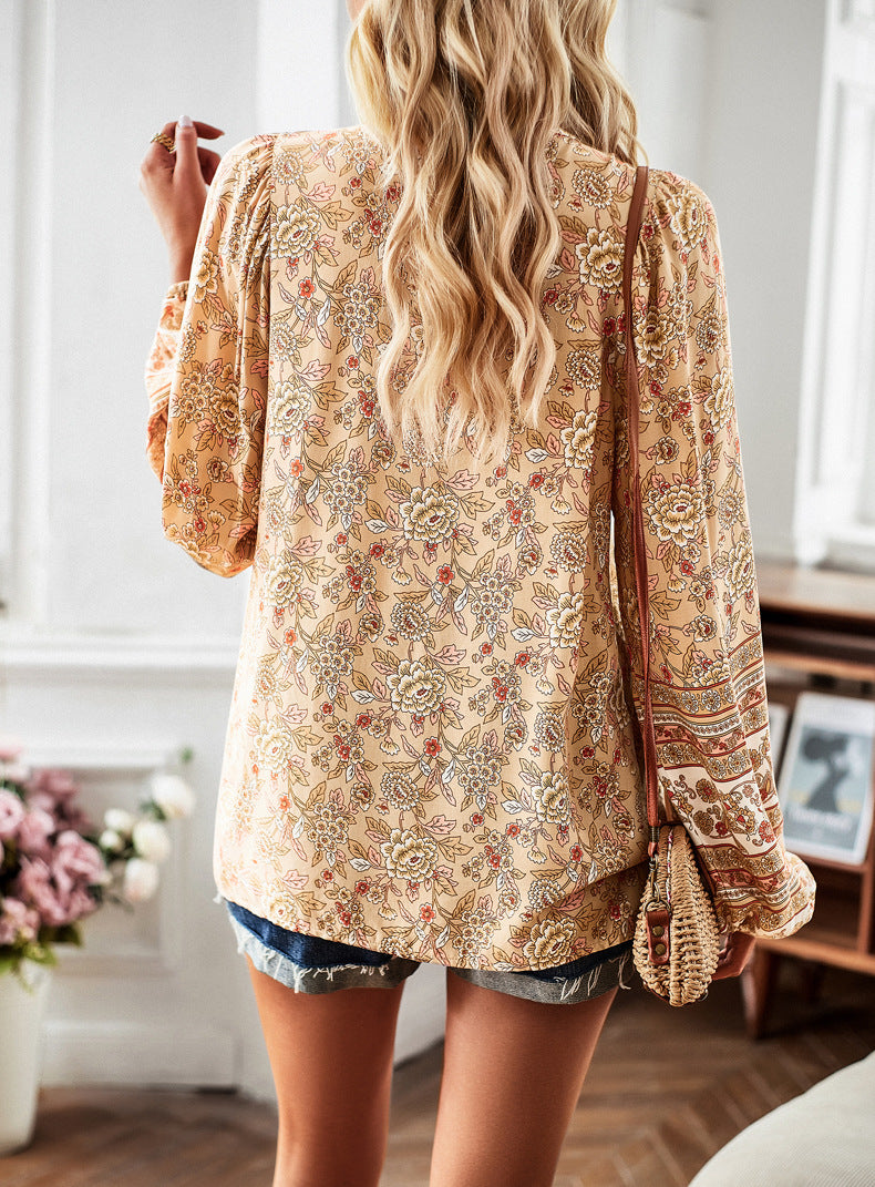 Autumn Style Commuter Print Long Sleeve Shirt