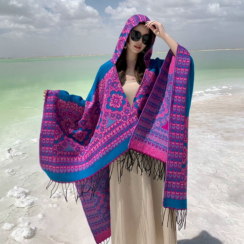 Bohemian Shawl, Exotic Cape Female Fashion Photography Ethnic Style Scarf