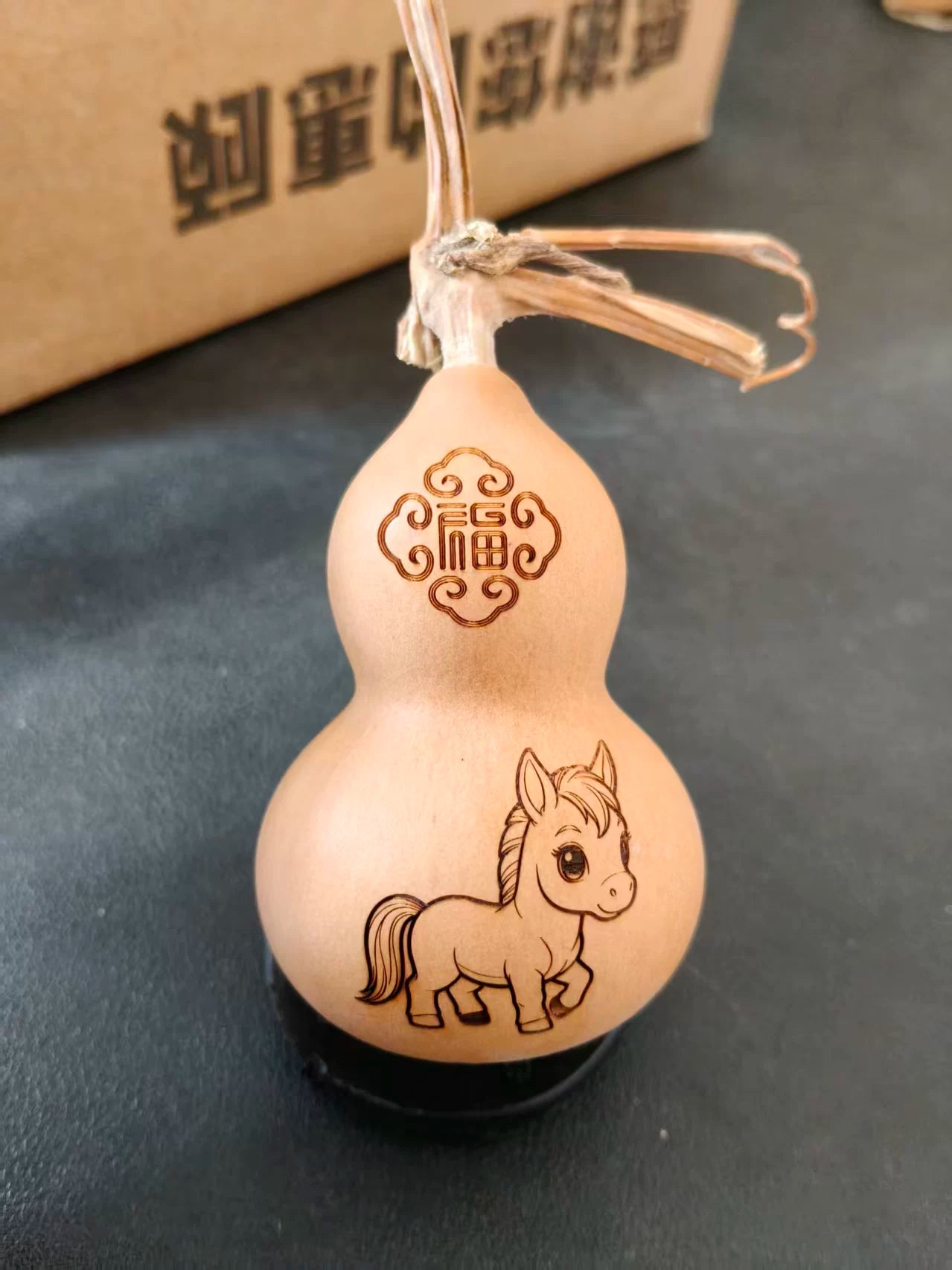 Zodiac Gourd Carving Ornament Pendant Asia Style Gift Natural Handicraft Gourd Moral Ornaments Home Decor