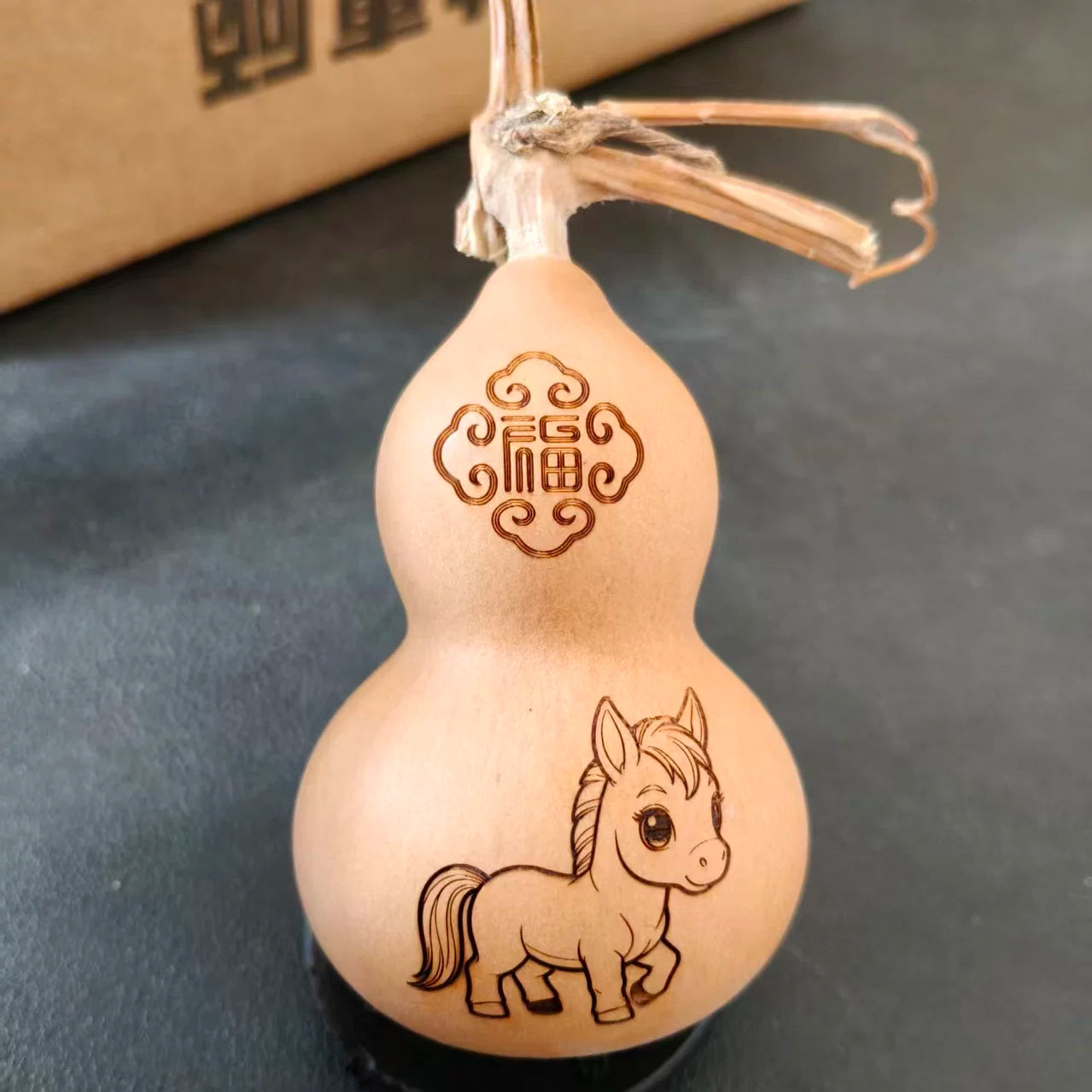 Zodiac Gourd Carving Ornament Pendant Asia Style Gift Natural Handicraft Gourd Moral Ornaments Home Decor