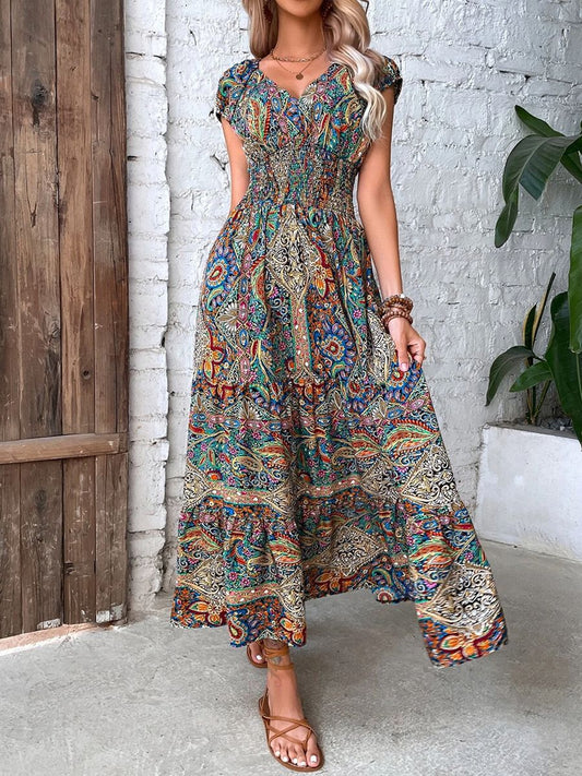 New Temperament Fashion High Waist Bohemian Dress