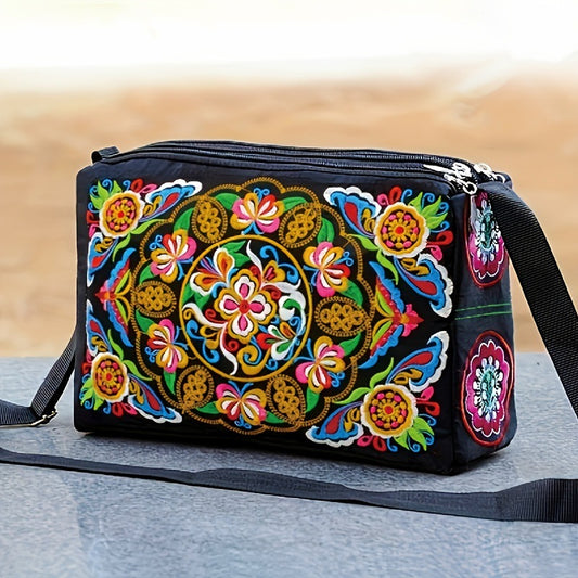 Antique Double-sided Embroidery Crossbody Bag Small Bag Crossbody Bag Women's Canvas Shoulder Bag