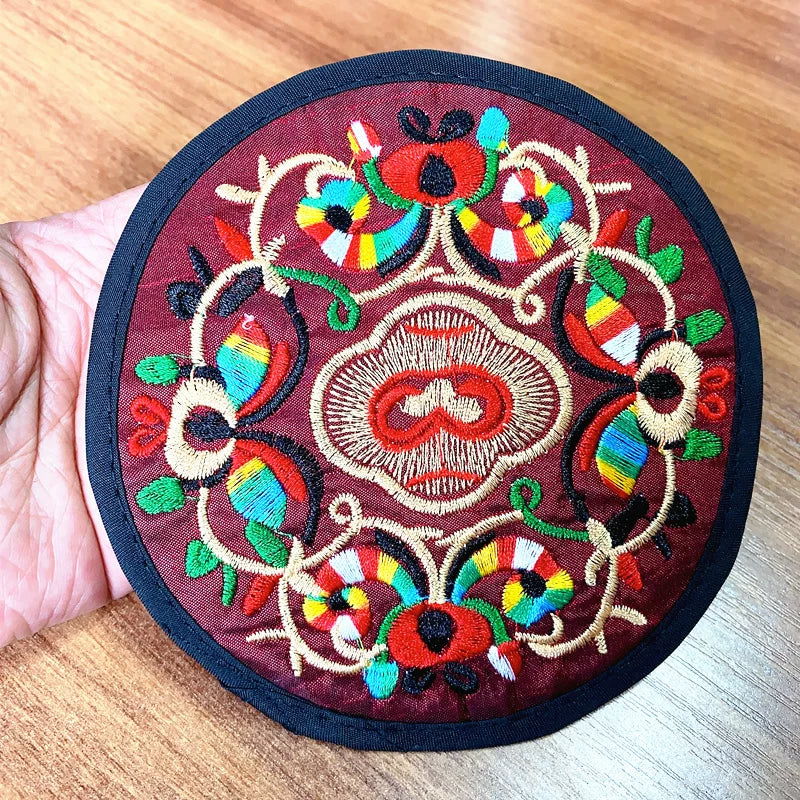 Ethnic Style Embroidery Coaster Characteristics Handicrafts Small Gifts