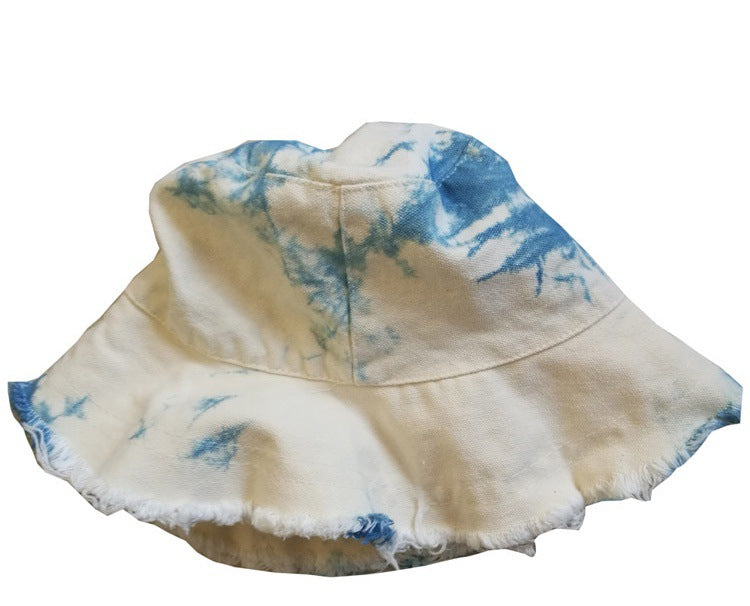 New Ethnic Style Handmade Tie Dyed Hat Bucket Hat Sun Hat Tramp Hat