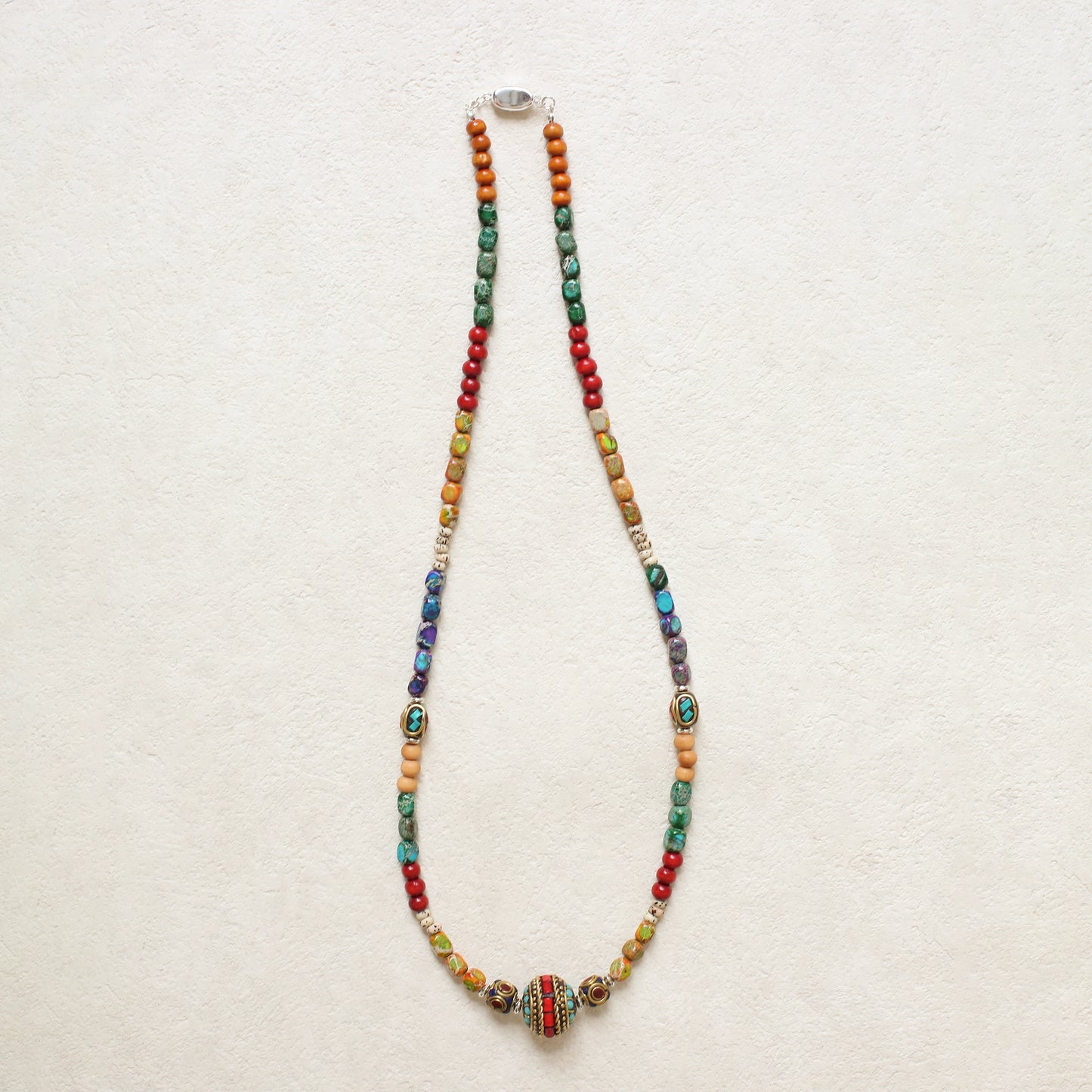 Tibetan Colored Turquoise Bodhi Bead Necklace, Lhasa Ethnic Style Jewelry, Original Design Tibetan Clothing Accessories Women