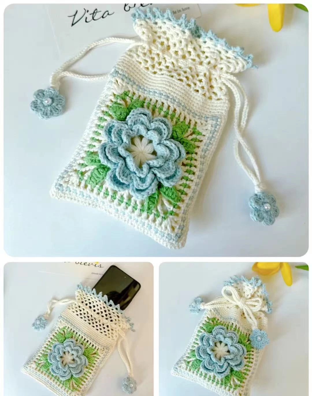 Hand-crocheted Small Daisy Coasters, Anti-scalding and Heat-insulating Cushions, Wool Coasters, Gifts for Girlfriends, Flower Slices in Large Quantities - emogogo