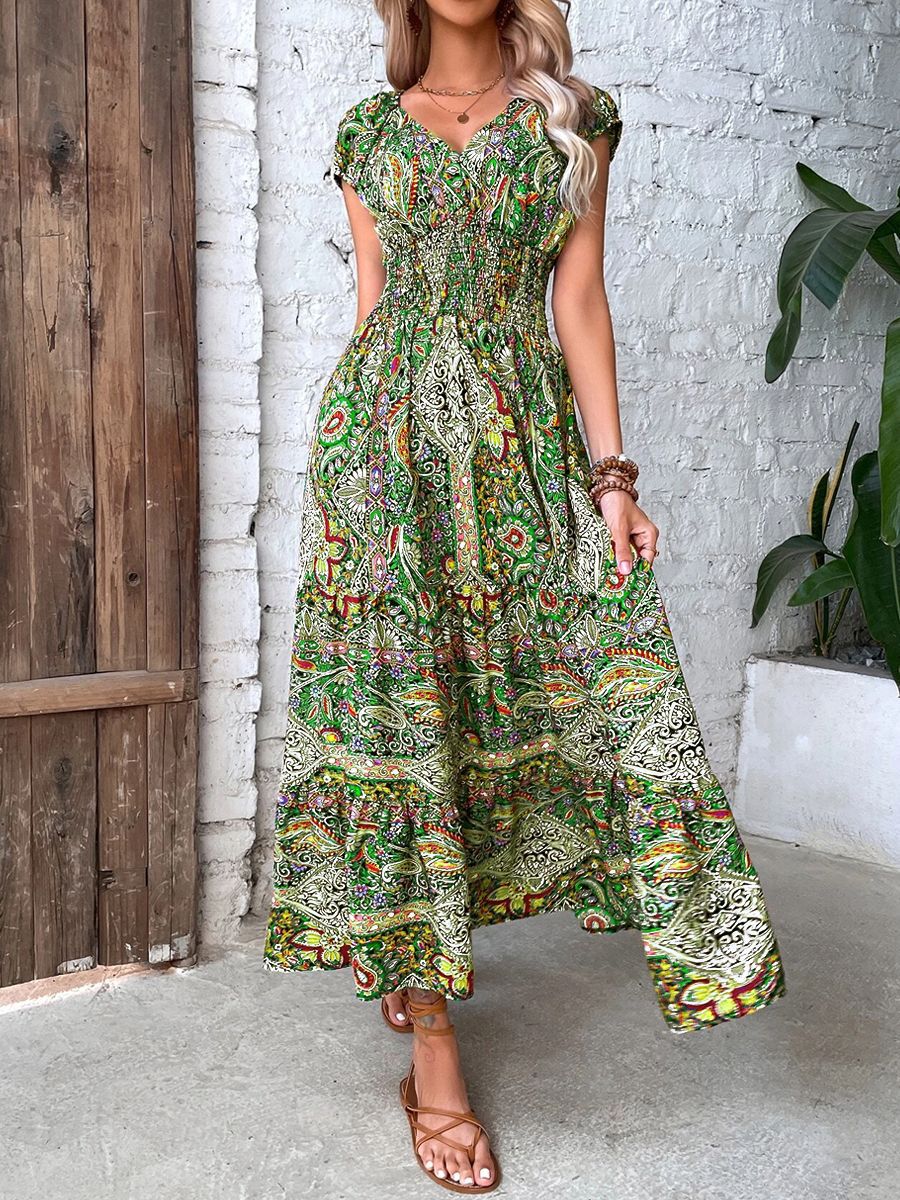 New Temperament Fashion High Waist Bohemian Dress