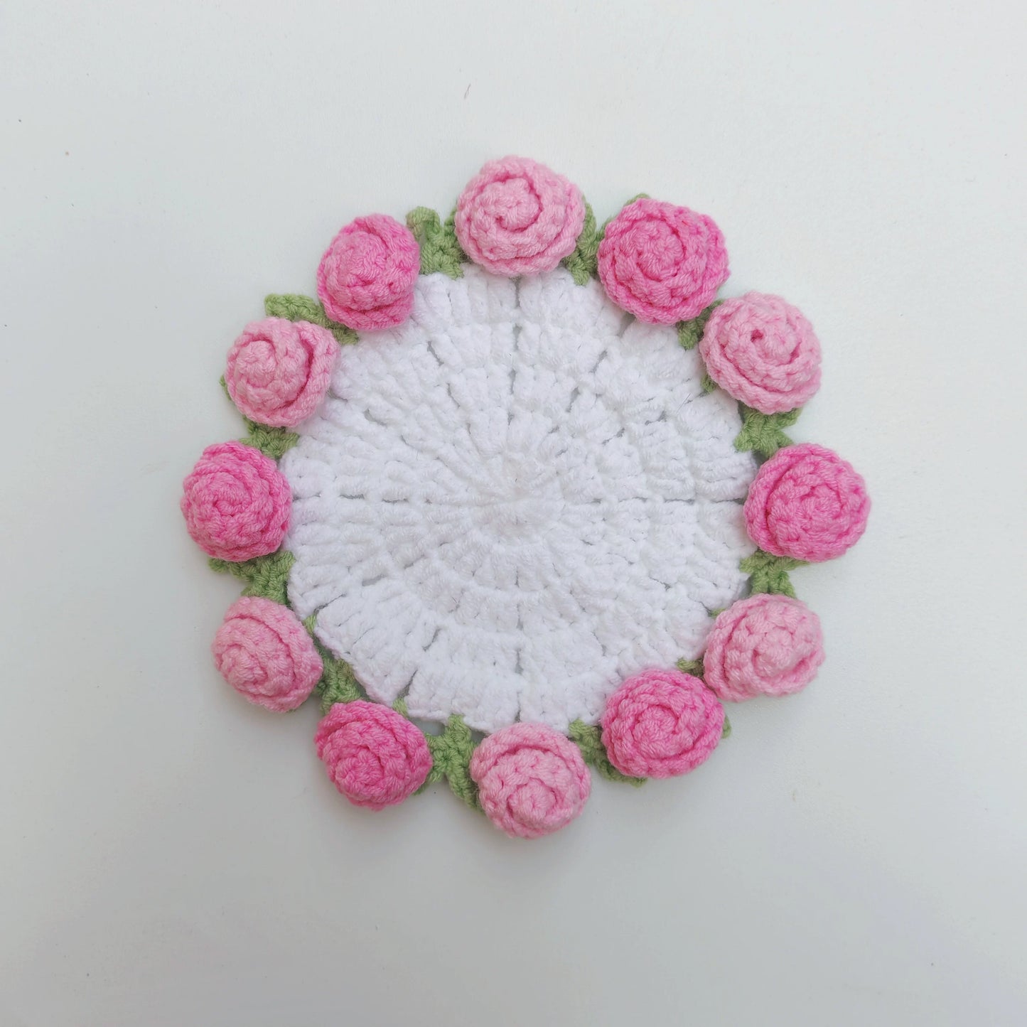Hand Crocheted Wool Lily of The Valley Coaster Thermal Insulation Pad Small Bouquet for Girls Gifts