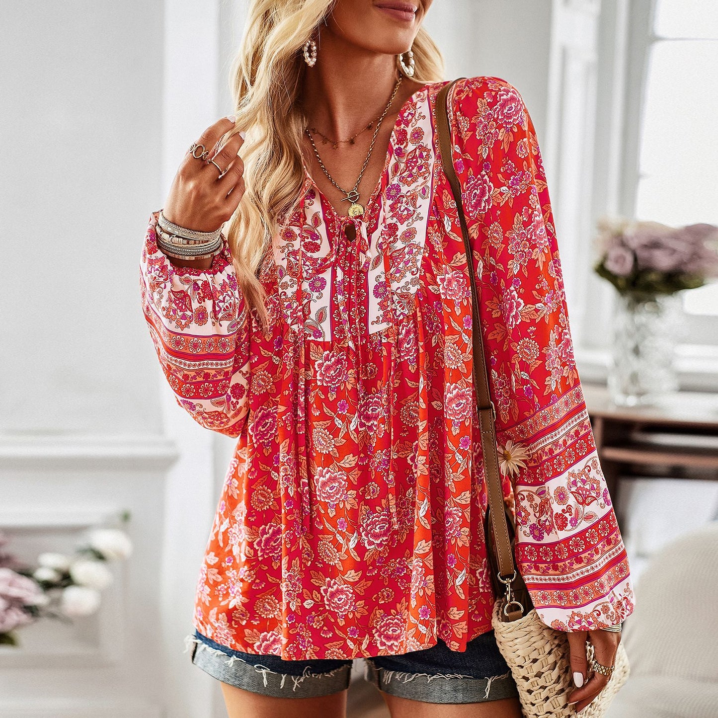 Autumn Style Commuter Print Long Sleeve Shirt