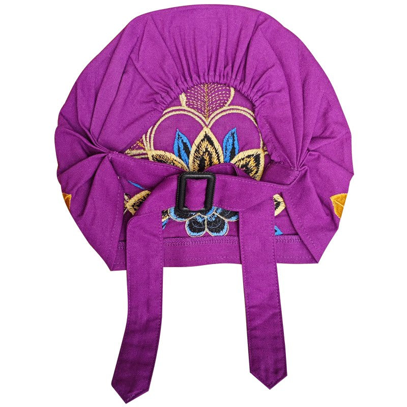 Ethnic Style Embroidered Headscarf Hat Single-layer Small Hat Thin Headgear Hat