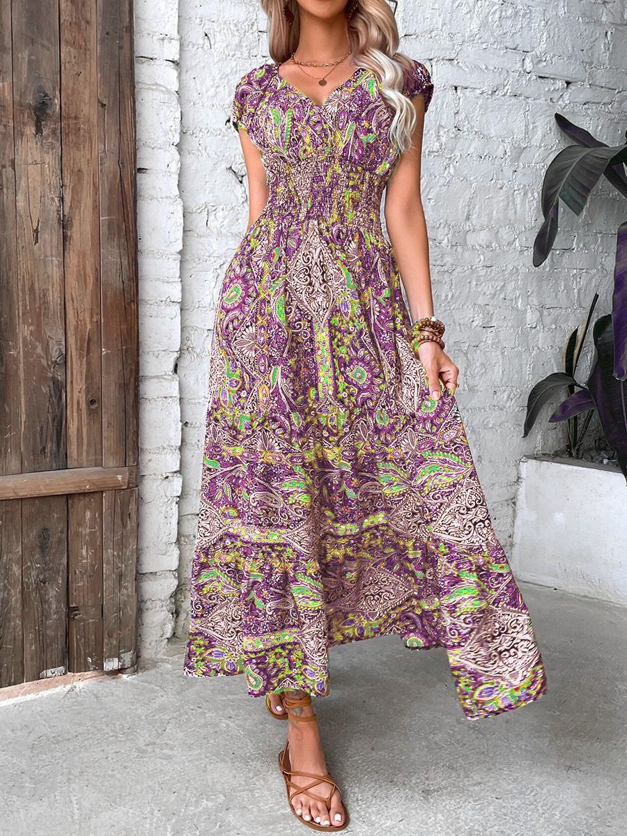 New Temperament Fashion High Waist Bohemian Dress