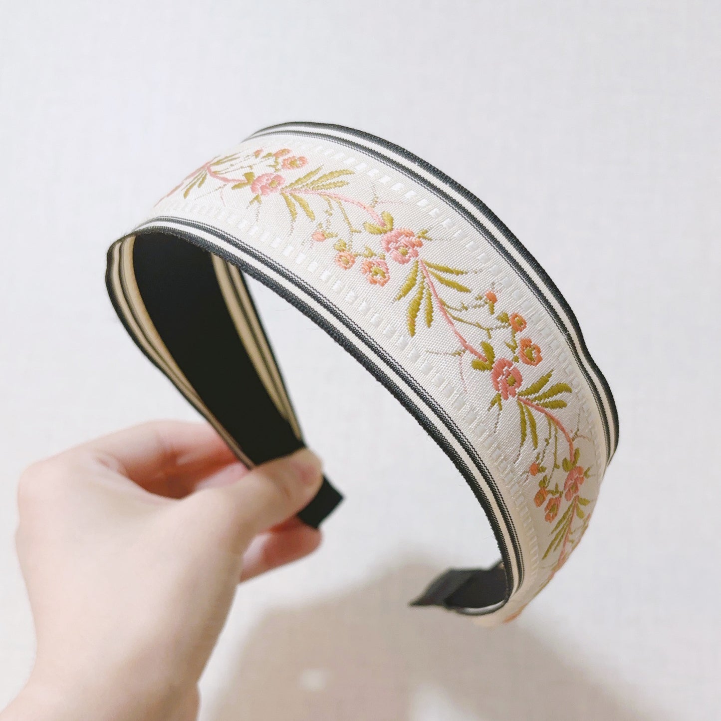 Ethnic Style Embroidery Headband, Retro Hair Accessories, Knotted in The Middle, Wide Edge Headband